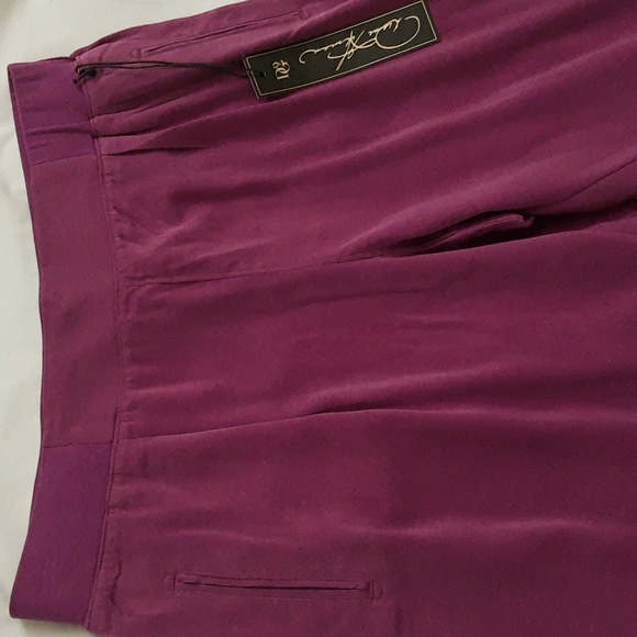 DG2 by Diane Gilman Faux Silk Pull-On Elastic Waist Jogger Pants, Purple, XL - Picture 8 of 15